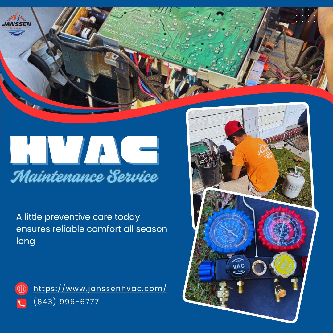 JanssenHvac's tweet image. Regular HVAC maintenance isn’t just about comfort — it’s about efficiency, reliability, and longevity.
#MondayMaintenance #TrustedLocalExperts #HVACMaintenance #JanssenHVAC