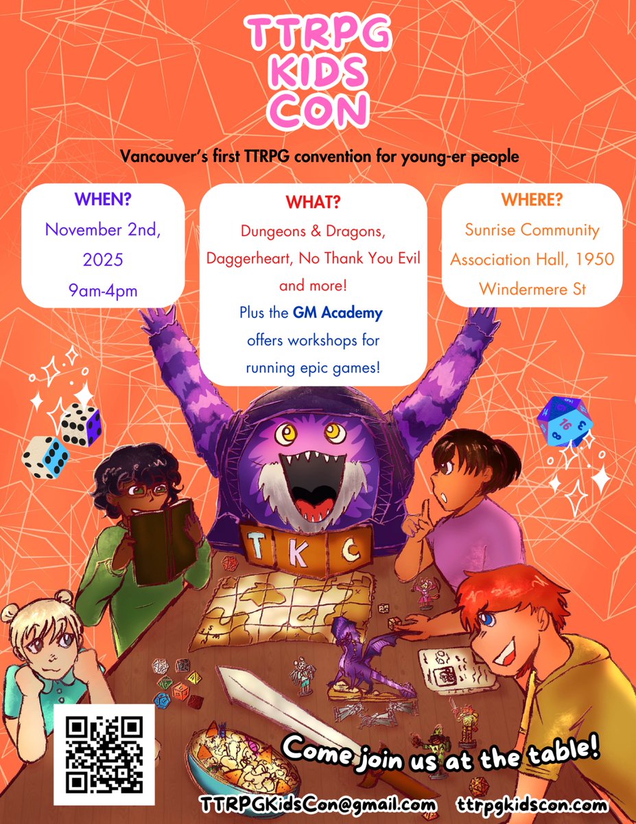 Hey, I'm helping to organize a thing!
It's a Role Playing Games Mini-Con for kids!
It's going to be fun and you (and/or your kids) should come!

ttrpgkidscon.com
