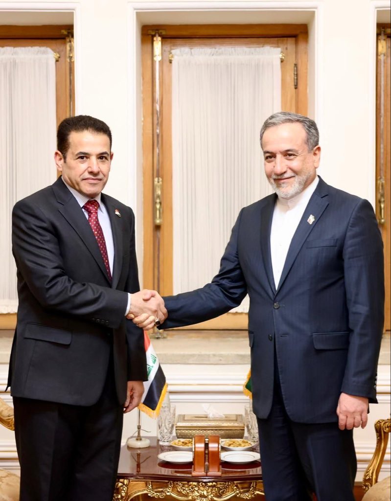 Iraq’s National Security Advisor Statement After Meeting Iran’s Foreign Minister

“During our meeting with Iranian Foreign Minister Abbas Araghchi, we emphasized the importance of working toward regional stability and encouraging diplomatic dialogue that leads to de-escalation