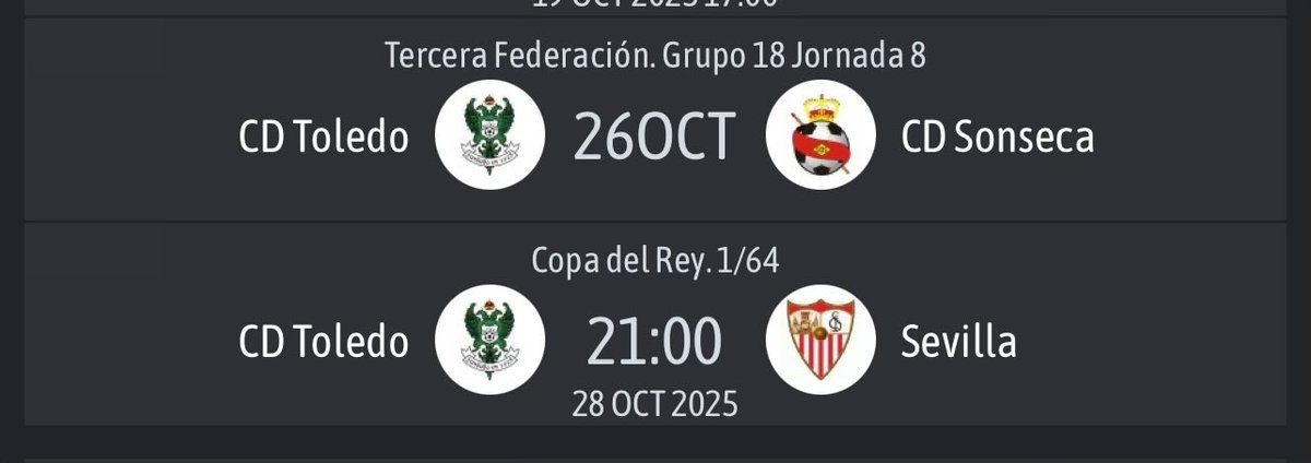Dicho esto.. si hay indignación entre no abonados de Toledo, recordad que podéis ver al <a href="/CD_Toledo/">C.D. Toledo 🦅💚⚪️</a> en liga. 

Es más importante para ellos ganar al Sonseca que ganar al <a href="/SevillaFC/">Sevilla Fútbol Club</a>, os lo aseguro. 

☝🏻Abonaos en agosto. Encima estaban los abonos por 40€/50€ sucios euros.