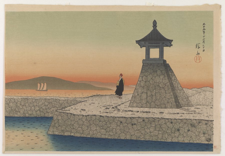 Sunrise at Akashi, by Ito Shinsui, 1916