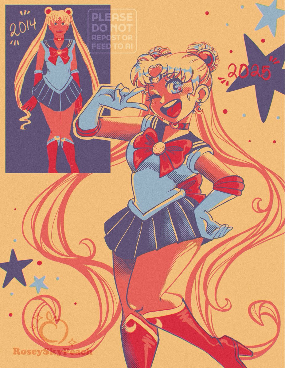 RoseySkyPeach's tweet photo. The one from 2014 is such a jump scare 😱😆 Still very proud of my younger self for though! #sailorMoon #ColorPaletteChallenge https://t.co/svzj0JeFfw