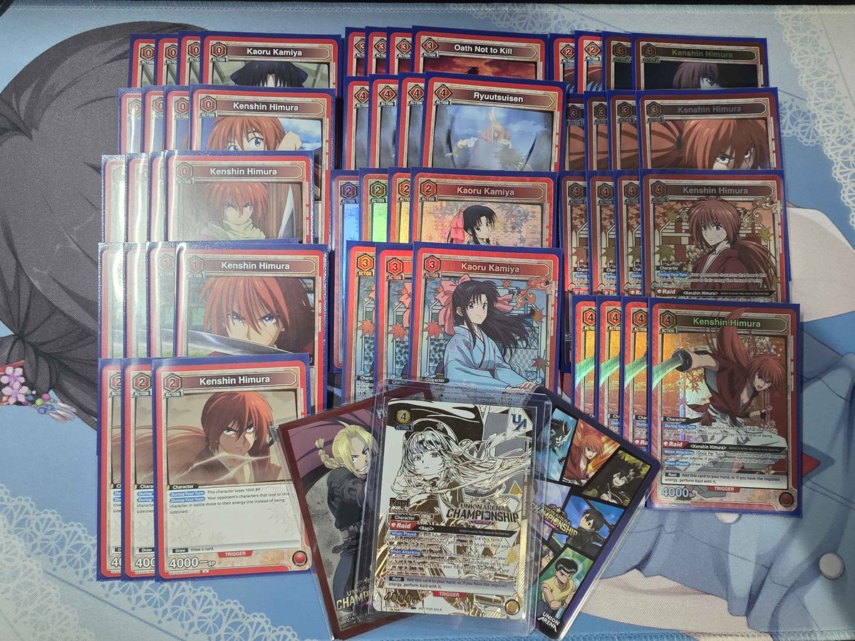 UA Regionals Ottawa
Sidequest Pt. 2

Built Red Kenshin 2 days before event 
Won R8 but gave the win to my pair-down opp for prize split

This game is all luck!🍀

R1 P Geass✅2⃣
R2 Renji✅2⃣
R3 Kenshin✅1⃣
R4 Kenshin❌1⃣
R5 Renji❌1⃣
R6 R OPM✅1⃣
R7 Saito✅2⃣
R8 Lancelot✅1⃣🤝
