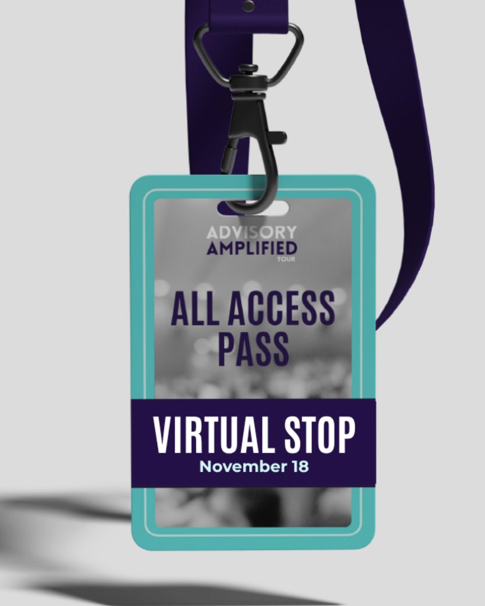 Six cities. Thousands of miles. One last stop for the future of advisory…

This time it’s virtual.

Now’s your chance to experience the energy of Advisory Amplified from anywhere.

Join us on November 18! Tickets are on sale now!

👉Use code “EARLYBIRD” at checkout for $10 off