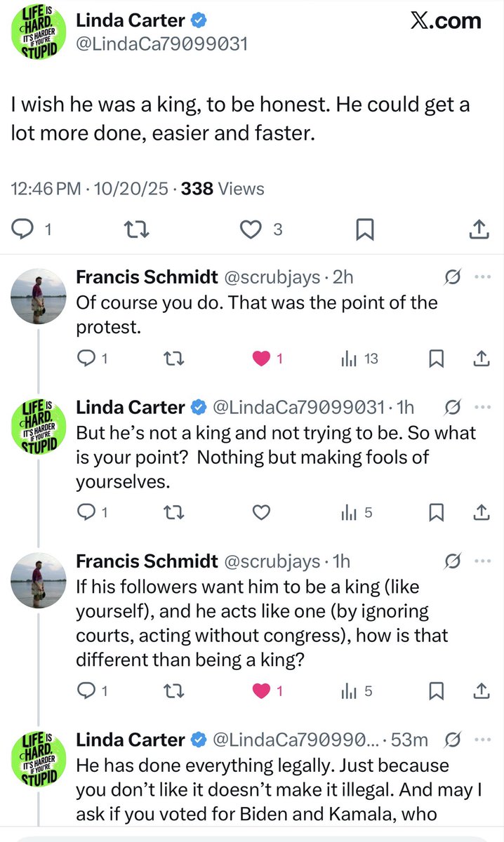 NickNYIslesMets's tweet image. Linda said the quiet part out loud…
#NoKings
#NoAuthoritarians 
#NoTrump