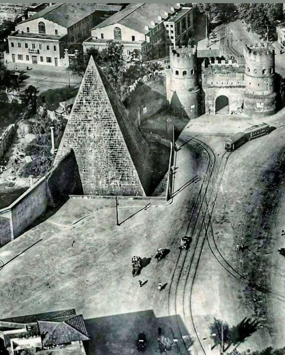Piramide Di Cajo Cestio E Porta S. Paola (Rome c. 1900).

These "Piramide's" (pyramids) can be found all over the world...many shapes and sizes too! 

Created for what purpose? 🤔