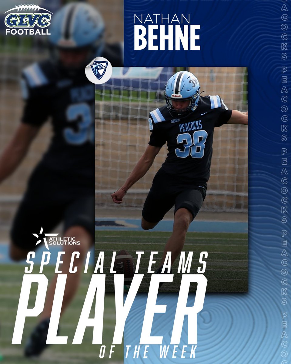 🏈 GLVC FOOTBALL WEEKLY AWARDS

OFF: Evan Wells, RB, <a href="/minersports/">Missouri S&T Miners</a> 
DEF: Trevor Thompson, LB, <a href="/UIUPeacocks/">Peacock Athletics</a> 
ST: Nathan Behne, K, <a href="/UIUPeacocks/">Peacock Athletics</a> 

#CreateYourLegacy | GLVCsports.com/POTWfb