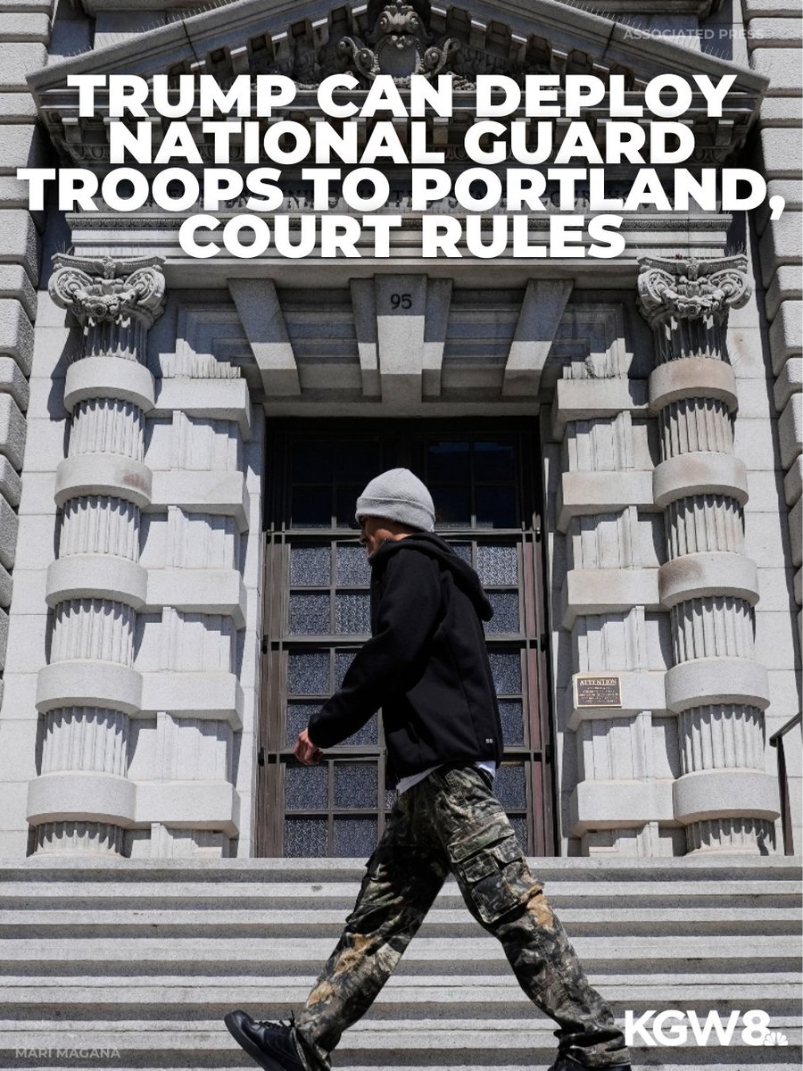 BREAKING: A panel of judges at the U.S. 9th Circuit Court of Appeals has ruled that the Trump administration can deploy Oregon National Guard troops to Portland. Read more: kgw.com/article/news/p…