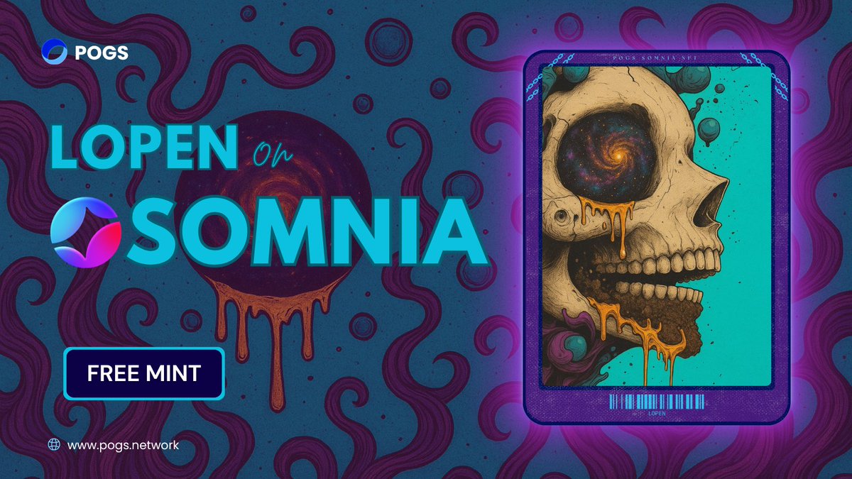 "Lopen" on SOMNIA SHANNON TESTNET

🆓Mint: pogs.network/lopen 

Enjoy unlimited NFT's mint 💫 

RT+ Like 💜