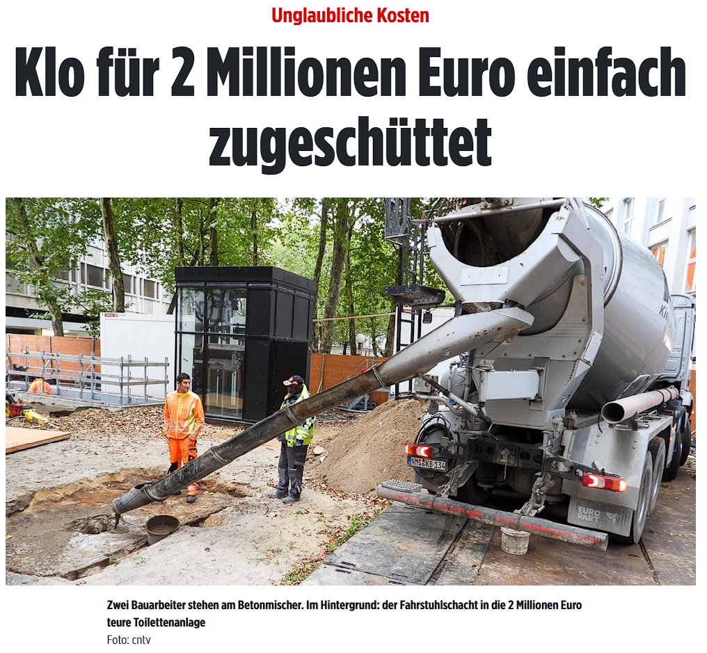 Ali Utlu (@alicologne) on Twitter photo Hamburg kann nicht mal eine Toilette bauen.
Aber wollen die Welt retten.
bild.de/regional/hambu… Hamburg kann nicht mal eine Toilette bauen.
Aber wollen die Welt retten.
bild.de/regional/hambu…