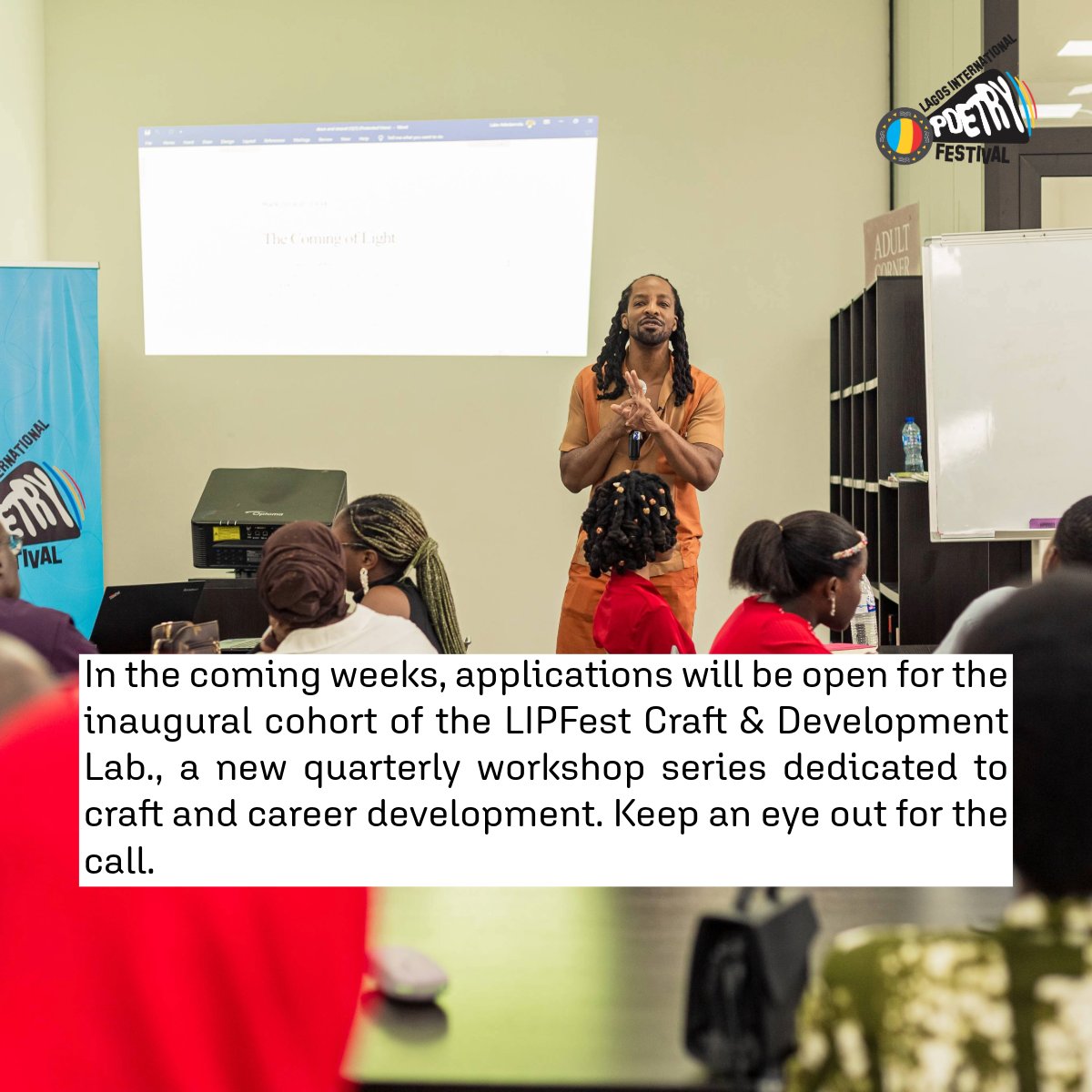 In the coming weeks, we’ll open applications for the LIPFest Craft &amp; Development Lab., a new quarterly workshop series dedicated to craft and career development. Keep an eye out for the call.