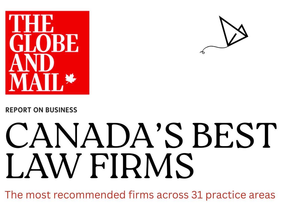 For the fourth year in a row, we’re proud to be named one of Canada’s Best Law Firms by The Globe and Mail’s Report on Business!

Thank you to our clients, colleagues, and community for being part of this journey. And congratulations to all the firms recognized this year!