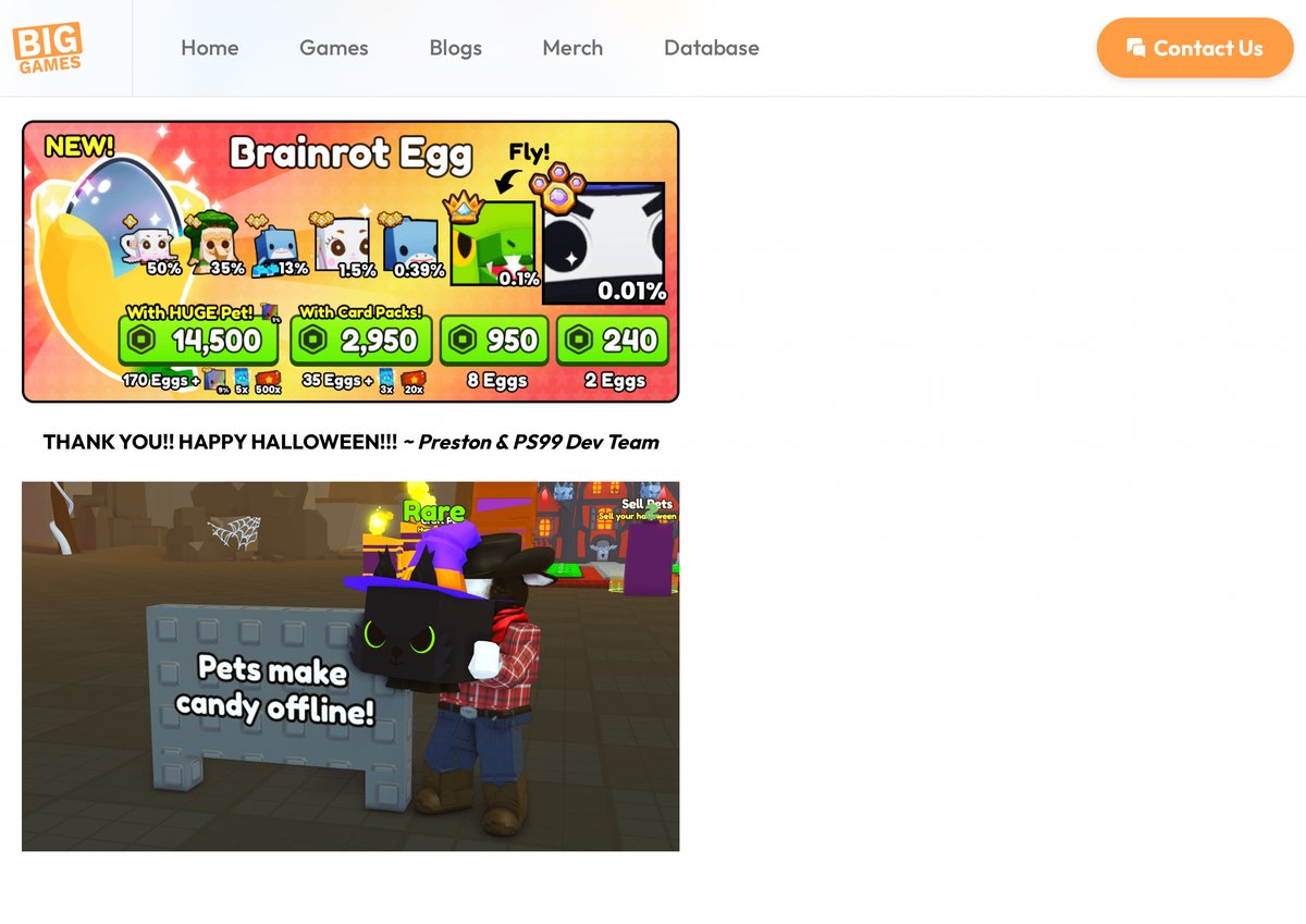 Pet simulator 99 and pets go fan tweet media