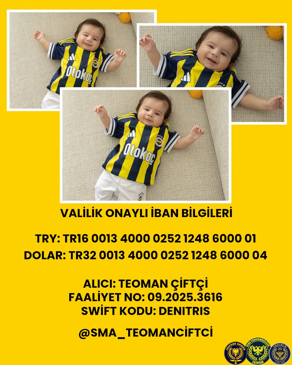 Teoman yaşamak istiyor!
Teoman SMA Tip-1 hastası.
Hayatta kalabilmesi ve sağlığına kavuşabilmesi için zamanla yarışıyoruz.
Uygulanacak gen tedavisi için gereken destek, onun geleceğini belirleyecek.
Her paylaşım, her bağış, her destek Teoman’a nefes olacak.
#ErzurumLiseGFB