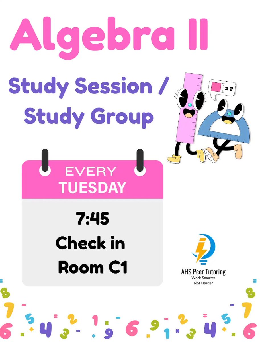 Peer Tutoring Study Sessions - Tuesday 7:45 check-in Room C1 -- Algebra II and Honors Bio will prep for their tests on Tuesday and Wednesday.  #lvusdrocks #chargeOn @instagoura