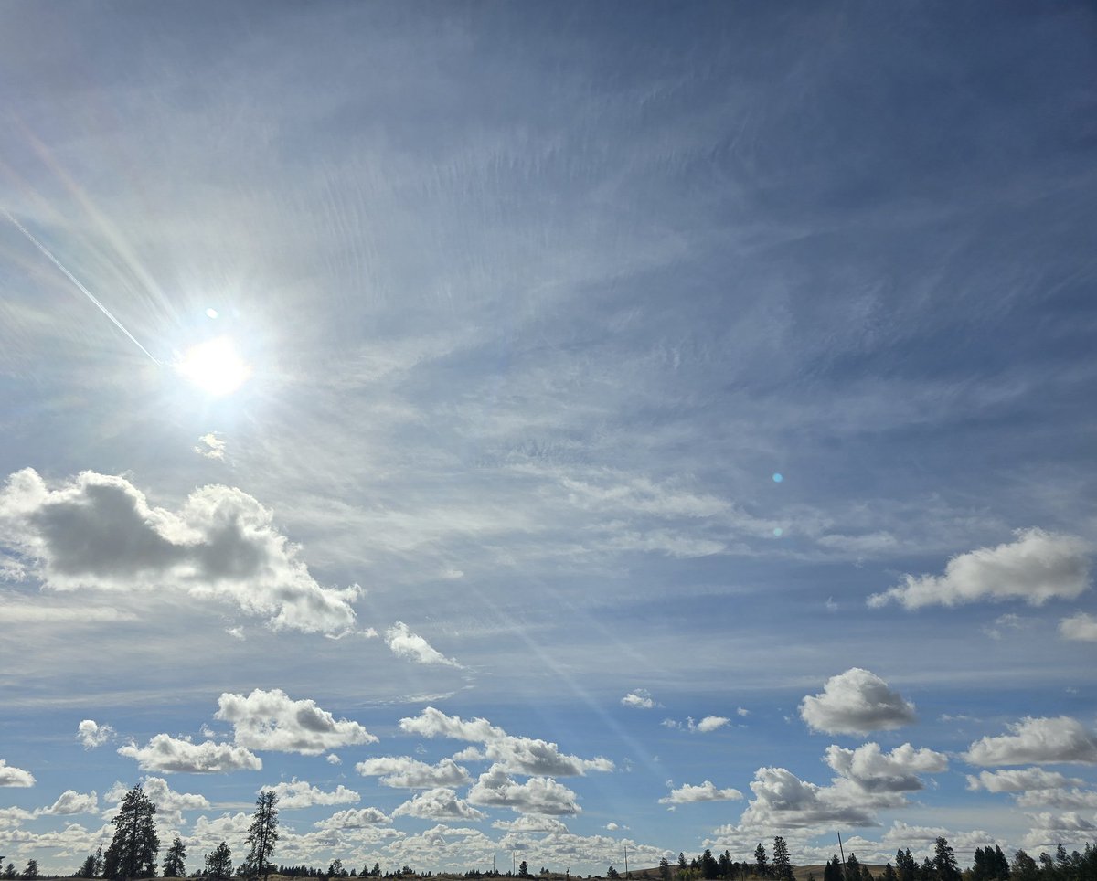 Turned out to be a beautiful day. A little bit cold a little bit windy, but not bad at all.

Lunchtime sky is looking pretty nice. 🥰