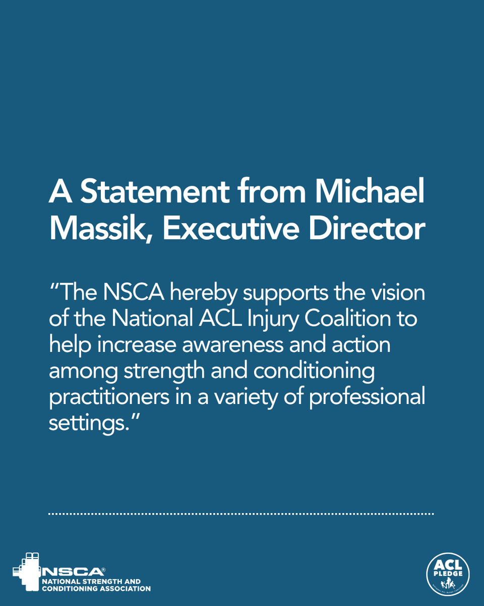 NSCA's tweet photo. Leading the way in youth sports safety. 🤝
By endorsing the ACL Pledge, the NSCA joins @AspenInstSports Project Play to champion evidence-based strength and conditioning education and training.
✍️ JOIN THE PLEDGE » https://t.co/JiX2GM4p46
#NSCAstrong #ACLpledge #ACLcoalition https://t.co/LdmUHEVF6C