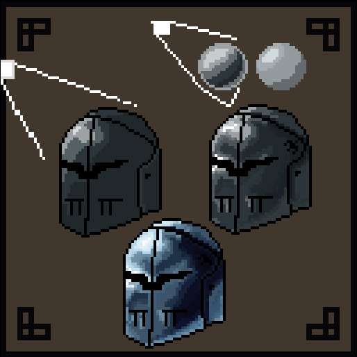 Zappydos2's tweet image. helmet arc 3.5 (maybe final?)

I think I&apos;m really pleased with the metal progress I&apos;ve made in the past few days.

I decided to go for more of a blue hue, I couldn&apos;t get the gunmetal colors to really work in my head!

Still trying to improve!

#pixelart #practice #pixelartist…