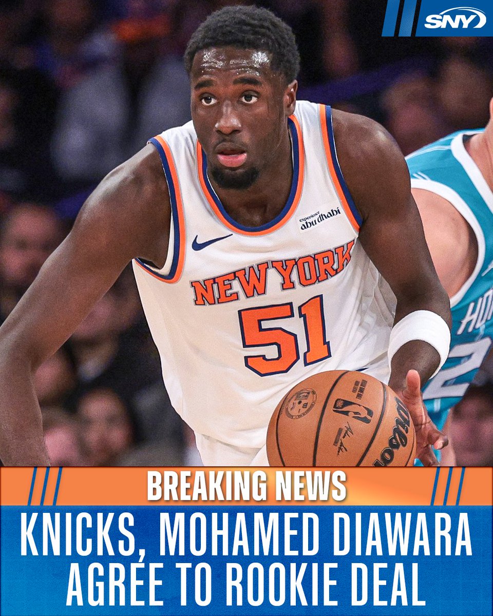 The Knicks have agreed to a standard rookie deal with Mohamed Diawara, per @MazSportAgency

Diawara, the 51st pick in the 2025 NBA Draft, scored 8 points in the Knicks' preseason finale 