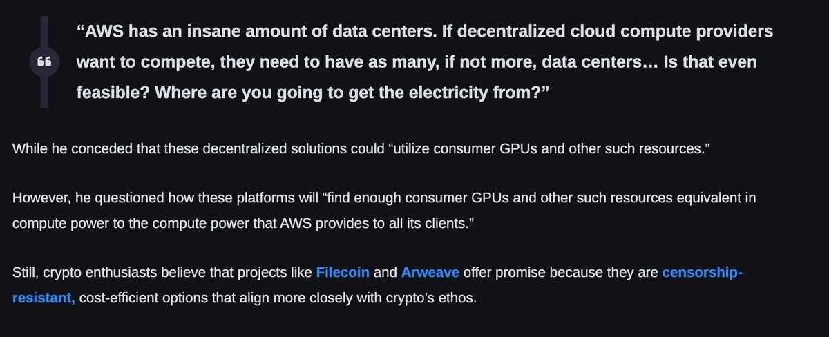 RealityNetw0rk's tweet image. &quot;AWS has more data centers” misses the point.

AWS scales vertically (few giant facilities).
Reality scales horizontally (millions of devices).

The difference is architectural, not just economic.
🧵👇