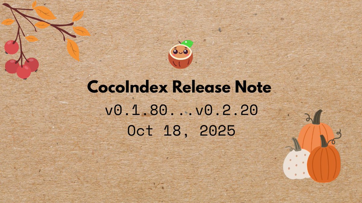 LinghuaJ's tweet image. What does it mean to build a framework? It’s not just code that works—it’s code that does the heavy lifting, saving teams thousands of hours maintaining production 🚀.

In latest CocoIndex release - over 20+ releases, we focused on durable execution, incremental updates, and…