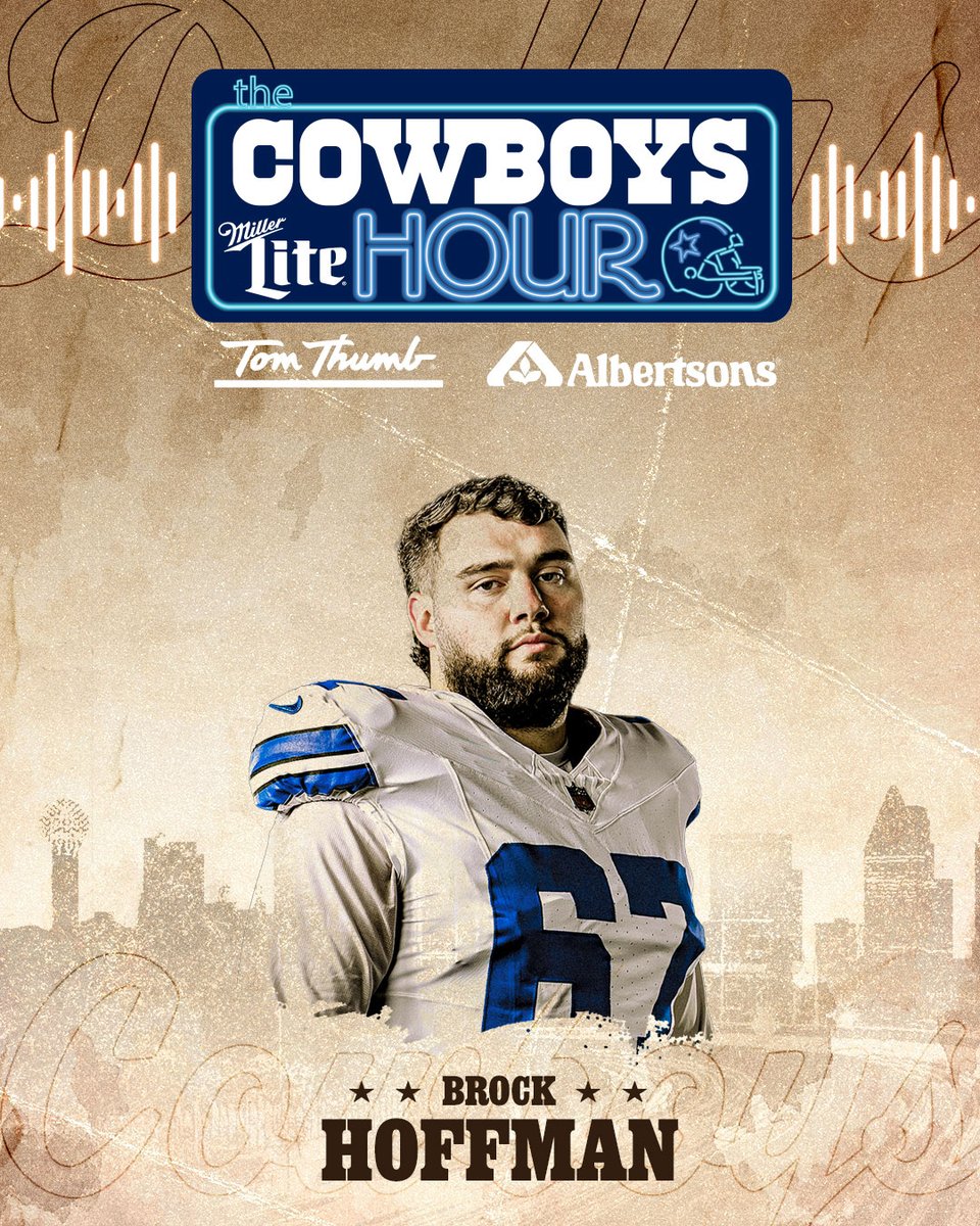 Join Brock tonight! 🎧

@BrockHoffman76 is joining Cowboys Hour presented by @MillerLite tonight at 6pm!

@Albertsons | @TomThumb_Stores 