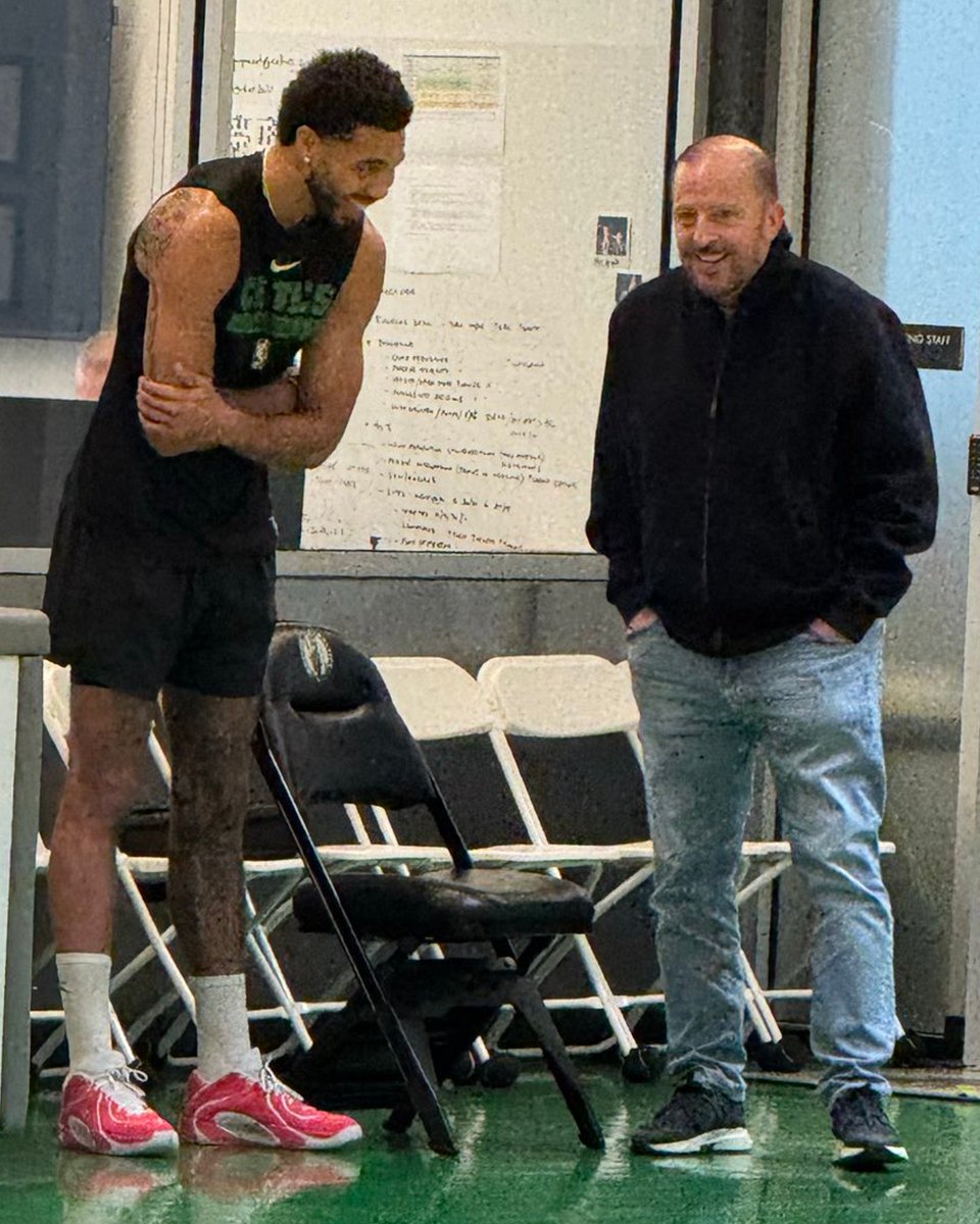 Tom Thibodeau attended Celtics practice today

Joe Mazzulla on Thibodeau stopping by: "He won a championship here - just having him around makes me better, makes our organization better. It's a lot of respect for him."

Jaylen Brown on Thibs: “Obviously, they eliminated us last year, so him being able to give us some of the thoughts that he saw in that series and some of the stuff that they broke down in our personnel, or even our team, helps us grow and learn from that. 

We lost last year, it stung losing to the Knicks. So to have Thibs here at our practice, explaining some of the things that he saw that helped them beat us only helps me get better, only helps us get better. So I value that.

Shoutout to Thibs for being here today.”

Thibodeau caught up with Jayson Tatum during practice as well

(via @BobbyKrivitsky, @JustinmTurpin)
