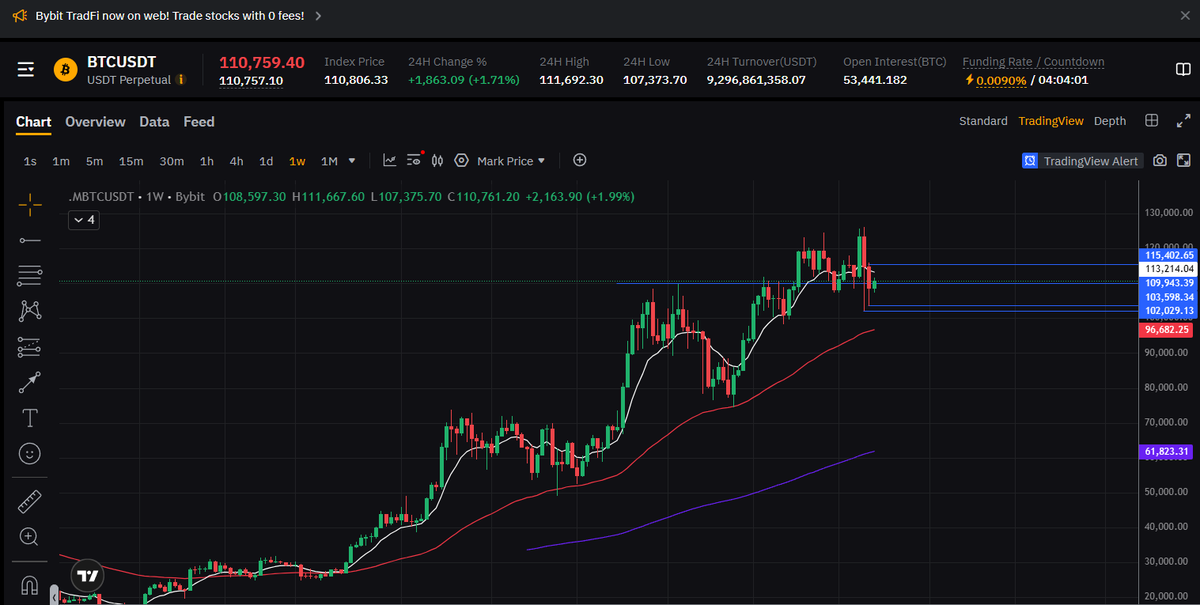 Saxamine's tweet photo. BTC/USDT Analysis

We need to retest EMA60 in weekly chart (98,245 area).
Last time btc brakeout for ATHs did more or less 49,12% up movement. Now it did more or less 12% before re-entering the level (109,943). You can see it in the las pic.

$BTC #Crypto #Trading https://t.co/bwMMEaNz0V
