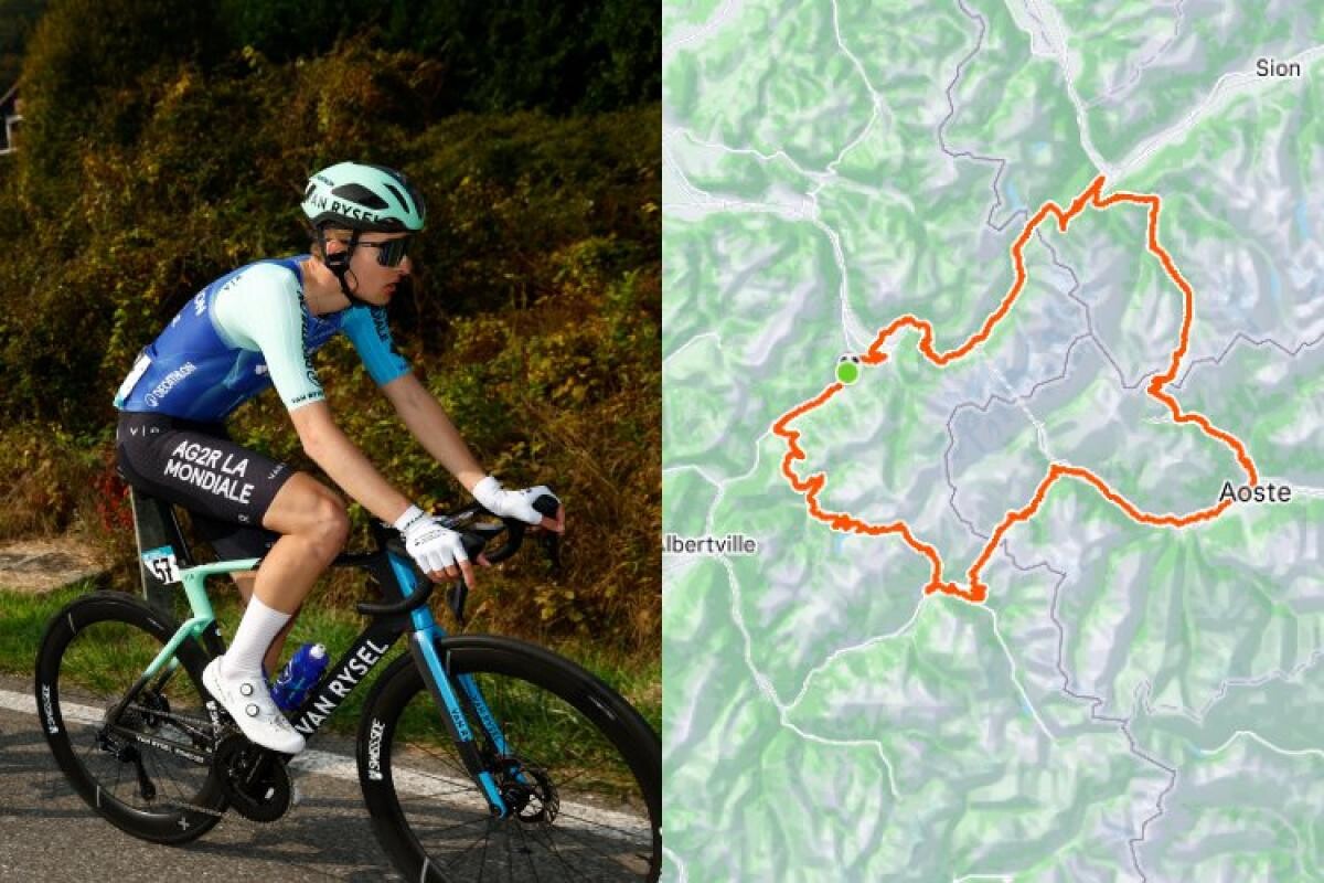 lequipe's tweet image. Plus de 12 heures sur son vélo, 323 km, 8 100 m de dénivelé positif : l&apos;énorme sortie de Paul Seixas avant de partir en vacances

➡️ l.lequipe.fr/Lw1