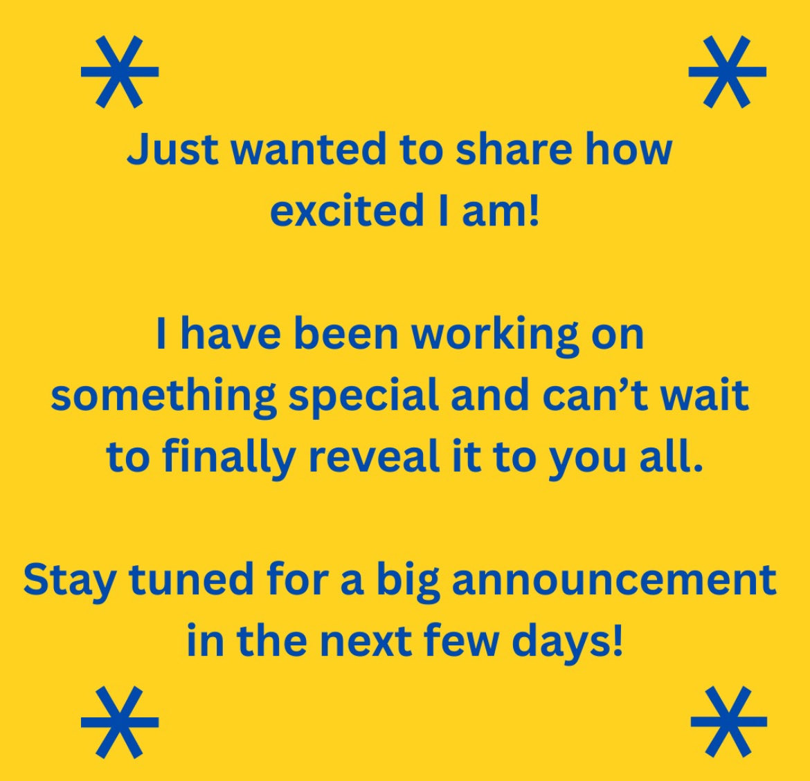 I'm thrilled to share that something exciting is on the horizon!

#Announcement #ComingSoon #ExcitedToShare