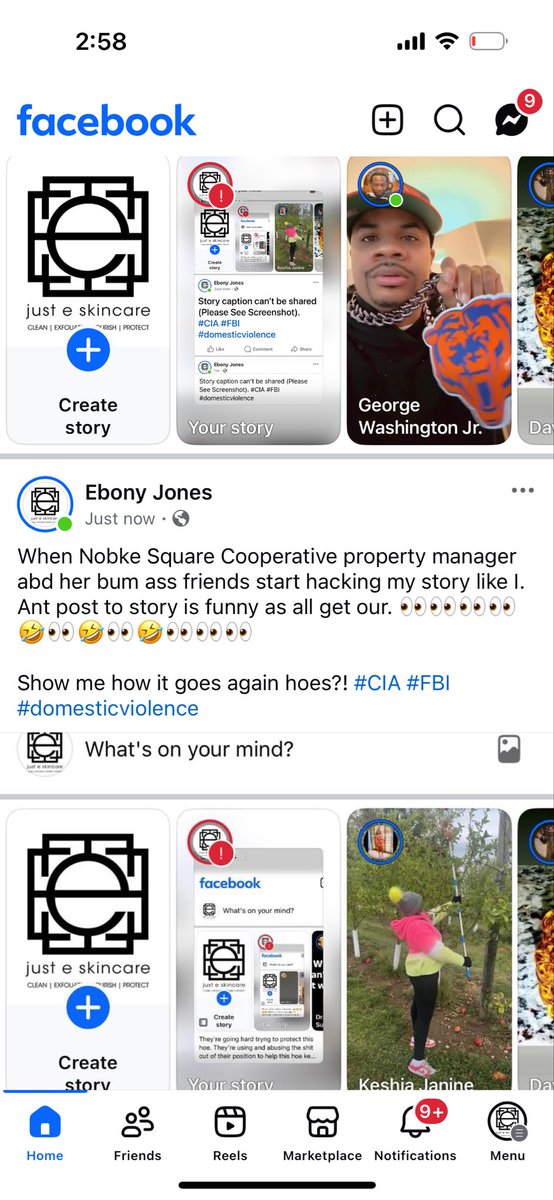 JustESkincare's tweet photo. Story cant be shared. Nobke Square Cooperative property manager is still being allowed to hack devices to steal identity. #CIA #FBI #DomesticViolence https://t.co/ELgnsyebvm