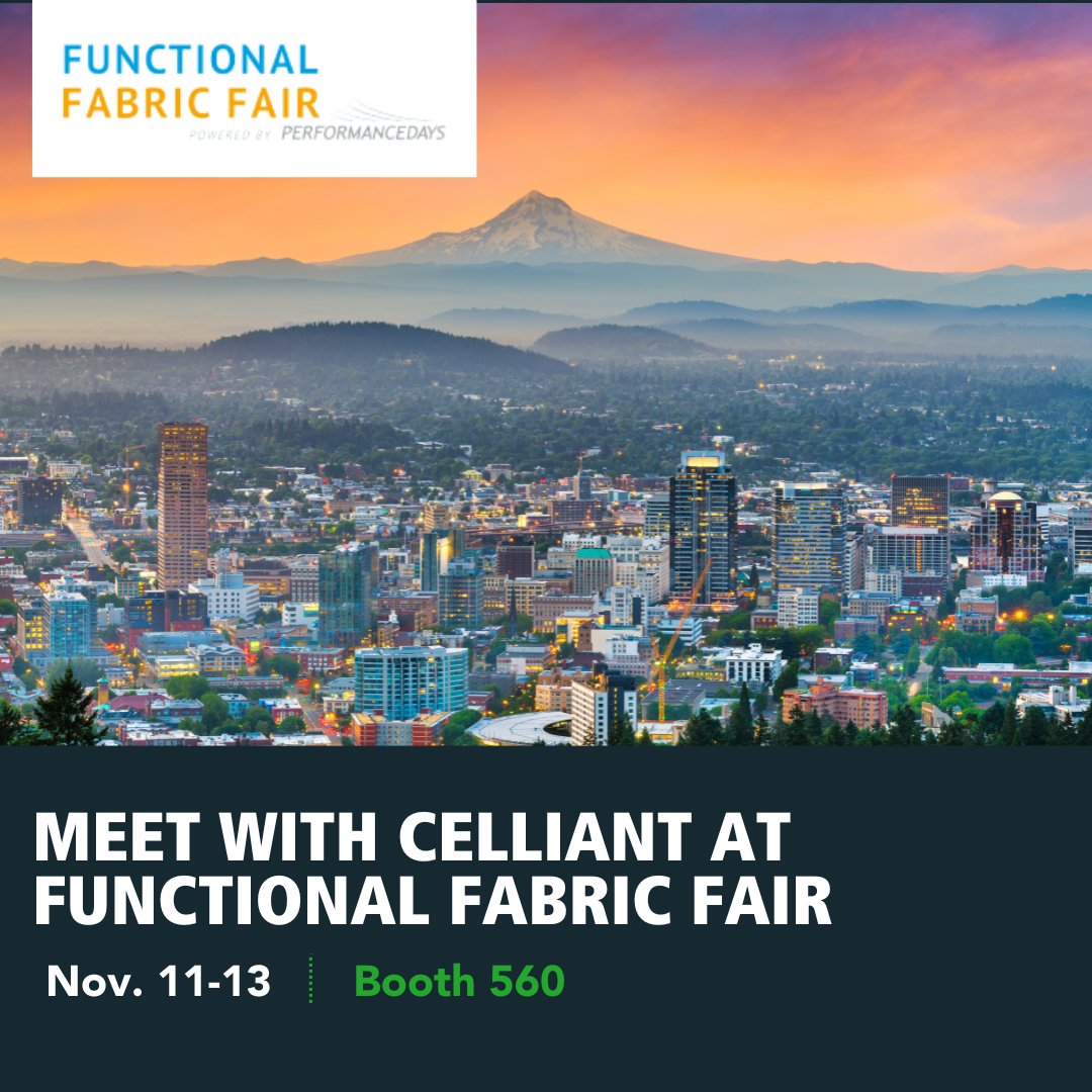 Celliant's tweet image. CELLIANT brings next-gen textile technology to Functional Fabric Fair Portland, Nov 11–13. 
📍 Booth 560 
🧵 Performance-enhancing fabrics 
💪 Ideal for recovery and movement 

#CELLIANT #InfraredTextiles #PerformanceWear #ActivewearDevelopment #TextileTech
