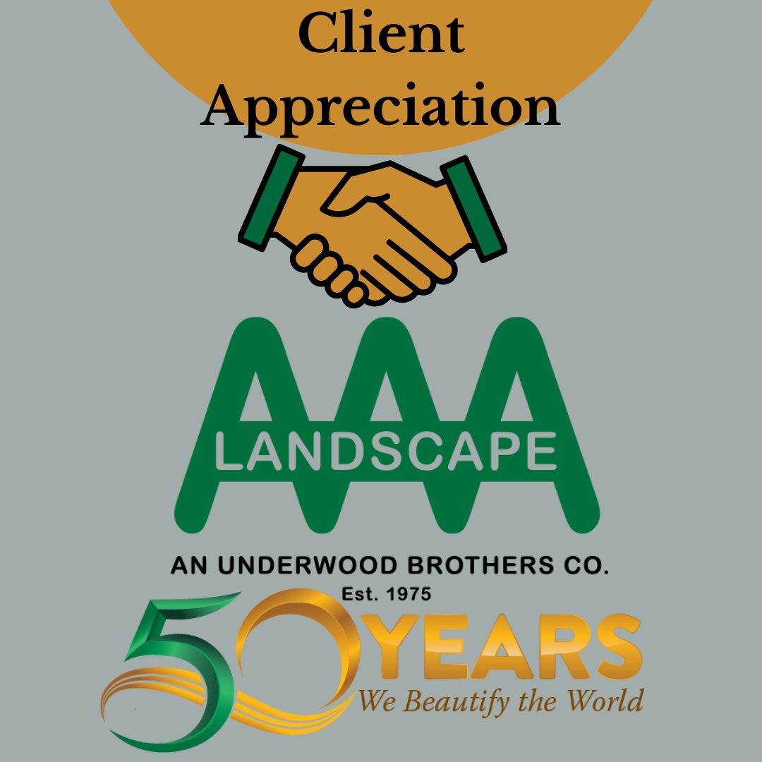 AAALandscape's tweet image. Huge shoutout to our incredible clients &amp;amp; partners!  Your trust in AAA Landscape inspires us to elevate our commercial landscapes. We couldn’t do it without you!  #AAALandscape #ClientAppreciation #CommunityPartners #TrustedProfessionals #LandscapingExperts