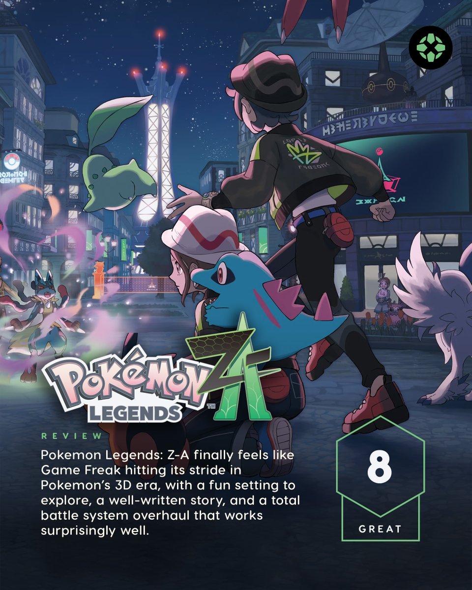 IGN's tweet image. Pokemon Legends: Z-A's Lumiose City may not be visually exciting, but exciting Pokemon encounters, well-written characters, and amusing side quests still make it fun to explore.
Our review: bit.ly/4nMM8HY