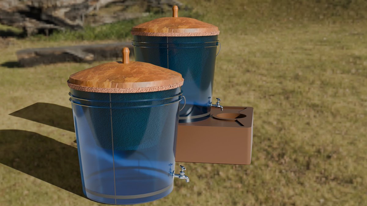 dejipot's tweet image. Product Visualization. Ceramic water filter. #blender
