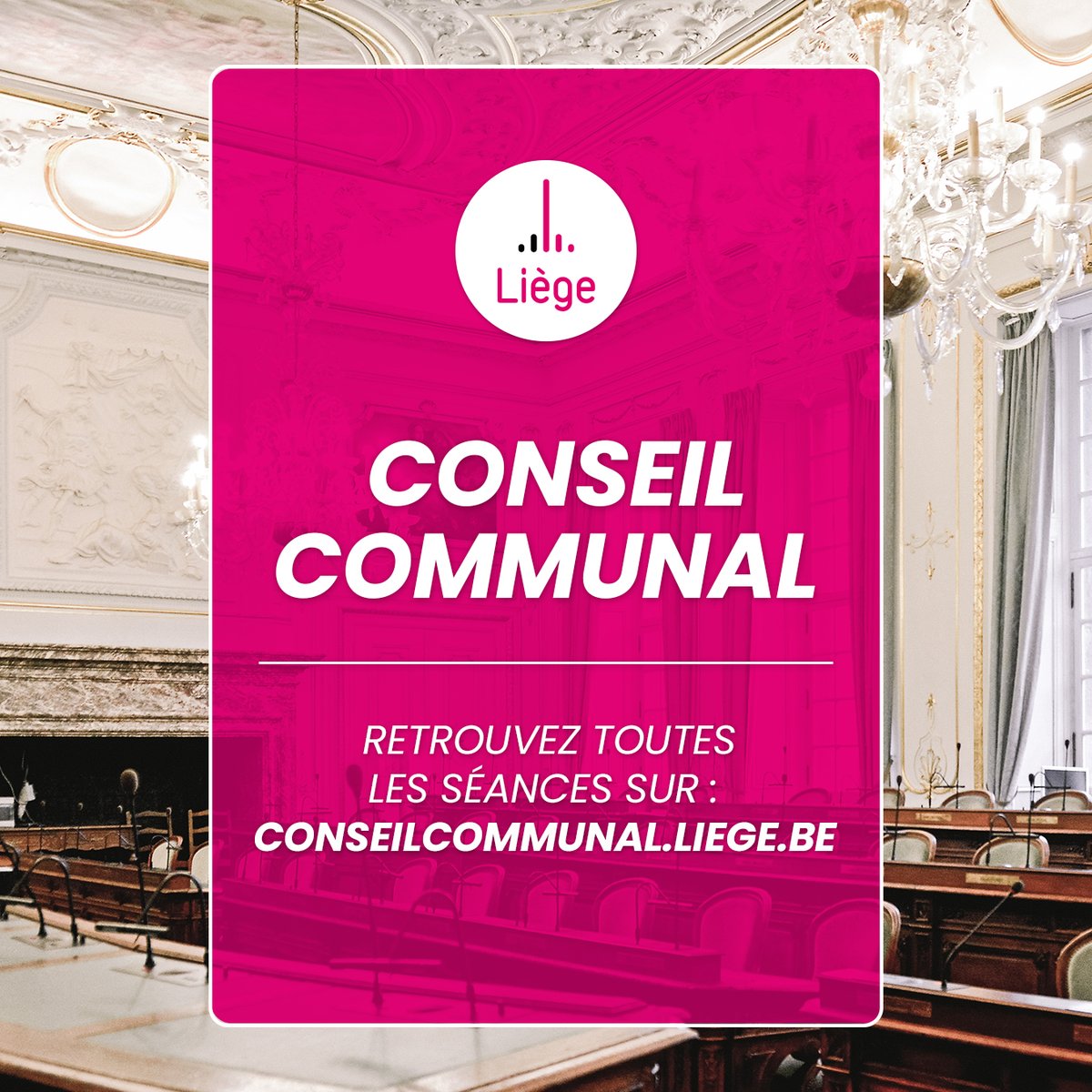 #CCLiège
Fin de la retransmission du Conseil communal de ce 20 octobre.
📆 Rendez-vous le 24 novembre pour le prochain Conseil communal.
🎥 Retrouvez tous les Conseils communaux à l’adresse :
🌐 deliberations.be/liege/seances