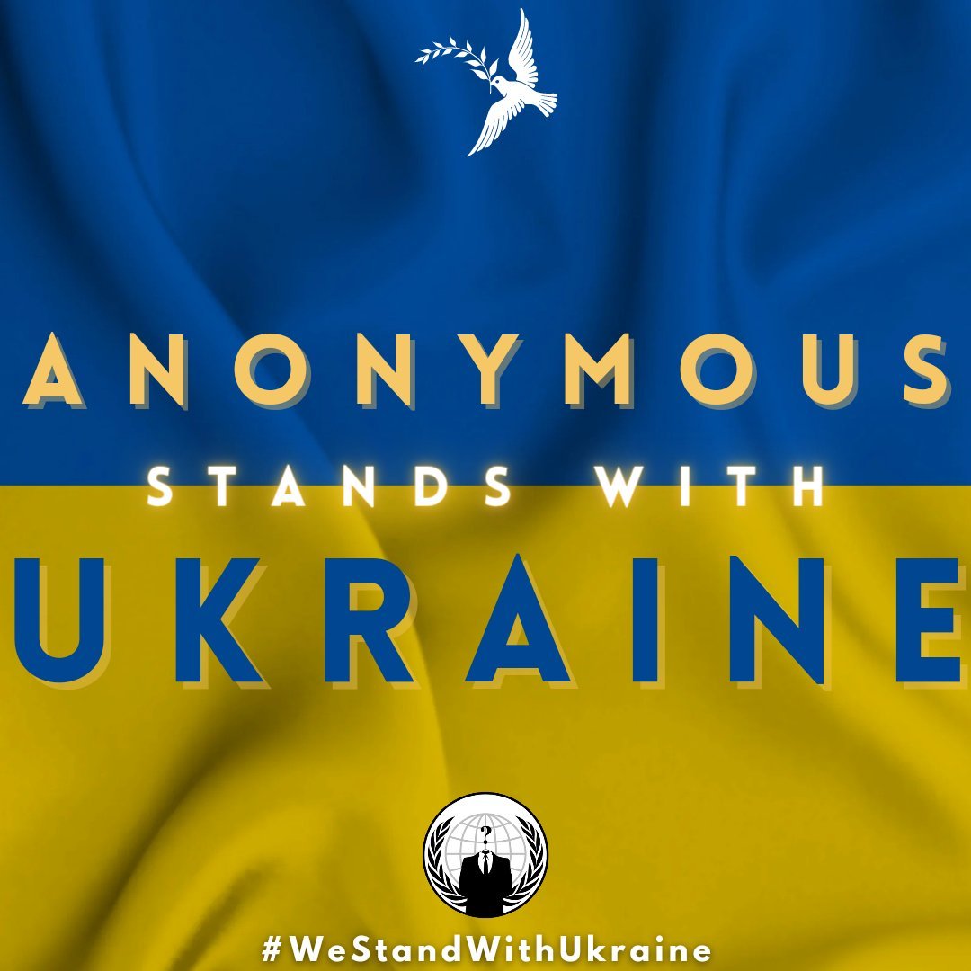 ANONYM0USITALIA's tweet photo. #Anonymous sta con l'#Ukraina e continueremo ad opporci all'invasione brutale e barbara di una nazione sovrana. 
#OpRussia e #OpPropaganda continuano.
#StandWithUkraine #SlavaUkraini #UkraineWillWin https://t.co/OTZCfdAiua