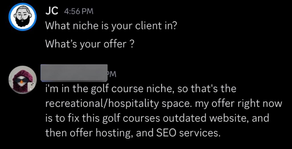 She works only with golf course owners 
So niched I am envious