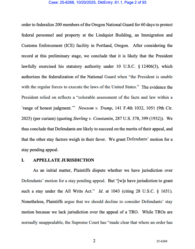 BREAKING: The U.S Court of Appeals ruled that Trump is ALLOWED to send the National Guard into Portland, Oregon.