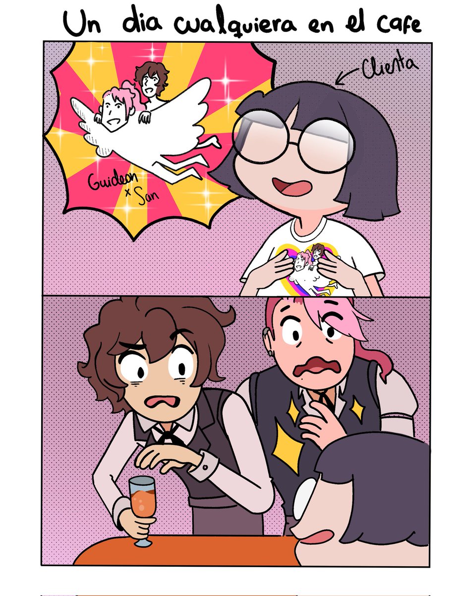 DreamHostCafe's tweet image. &quot; Su secreto está a salvo conmigo&quot;

 La ship menos ship del cafecito 🚢 todos a bordo!! 
¿ A quienes les guardarían el secreto 👀? 
🩷❤️
 Gracias a @noasketch por su bello arte
#dhcafe #webseries