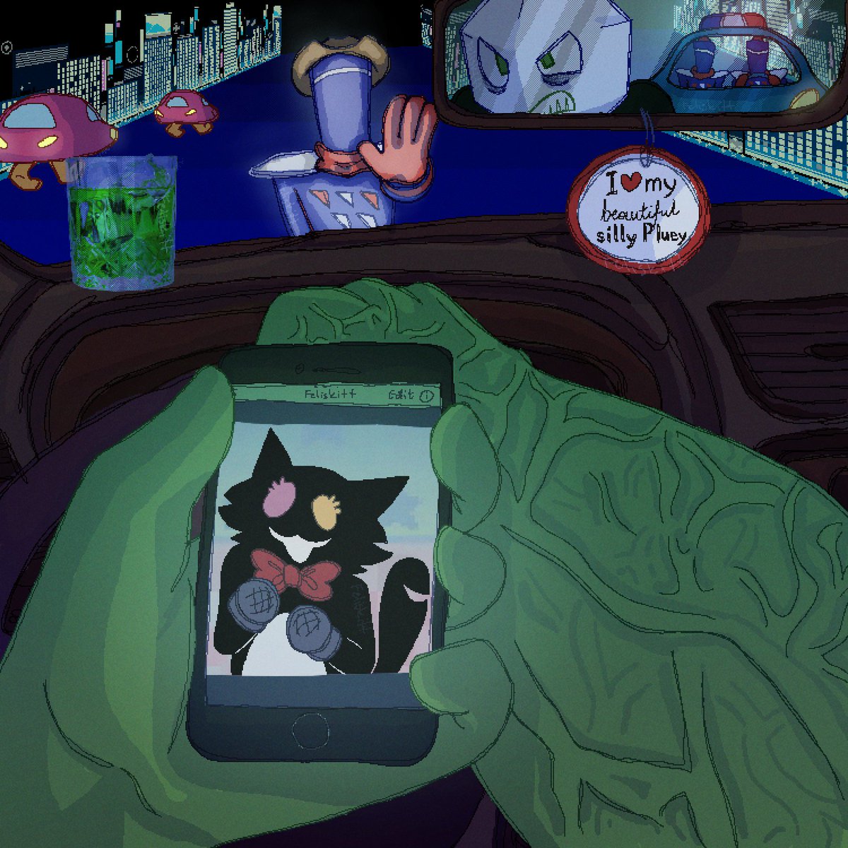 feliskitt's tweet image. I ❤️ my beautiful silly Pluey 
#deltarune #battat #pluey #jongler