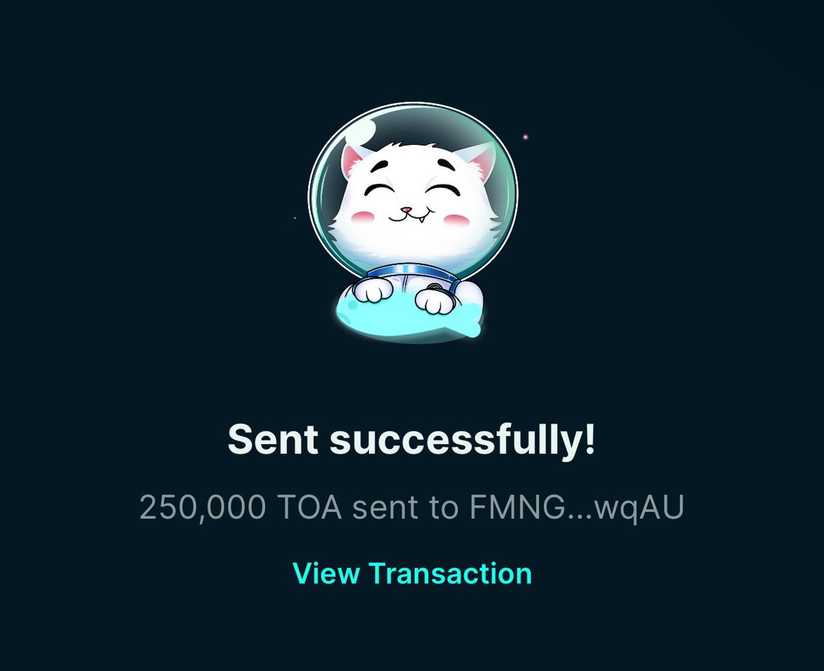 Thanks for being a holder

250k more $TOA for you to HODL

👁️ Appreciate 🫵