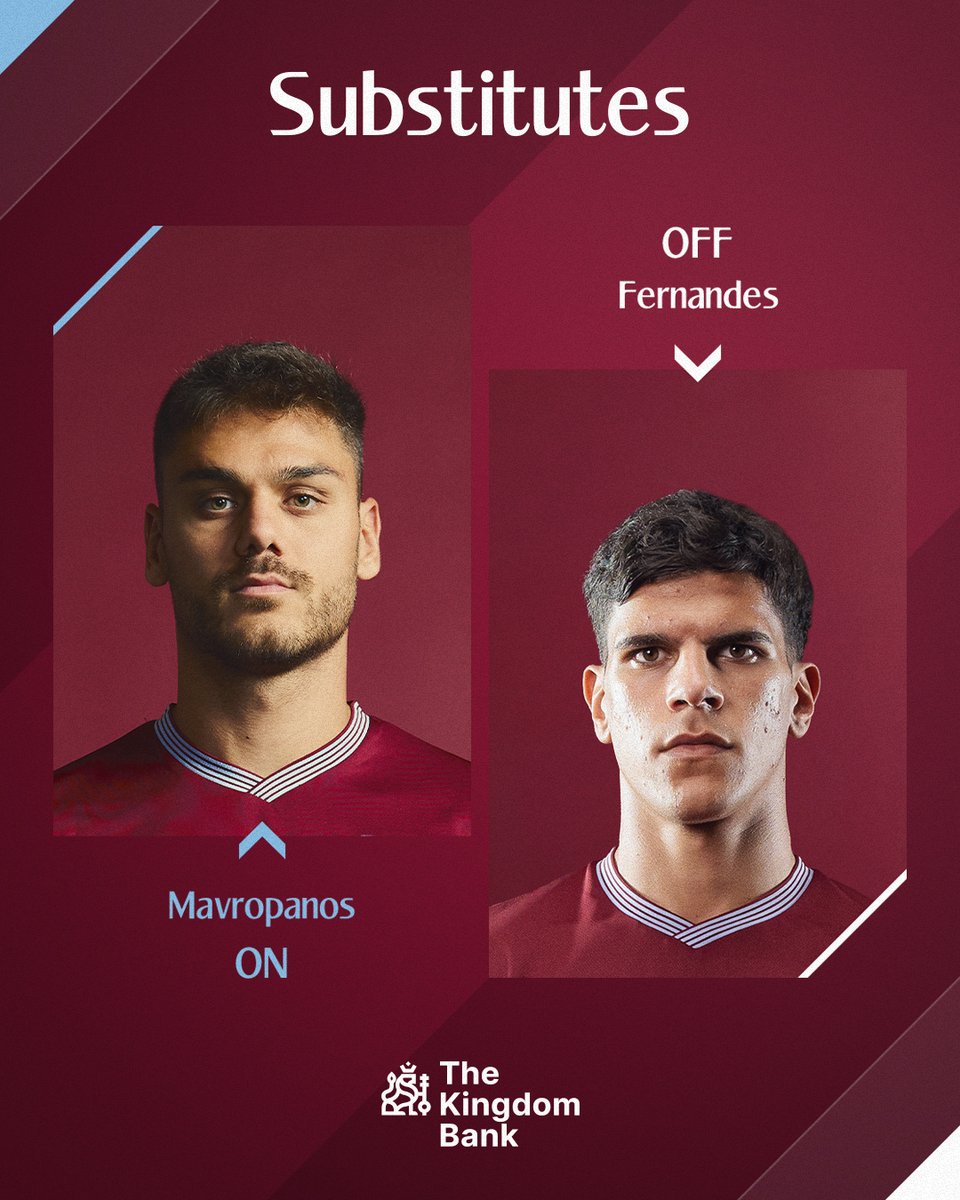 ⬆️ Mavropanos
⬇️ Fernandes

⚒️ 0-1 🐝 | <a href="/thekingdombank_/">The Kingdom Bank</a>