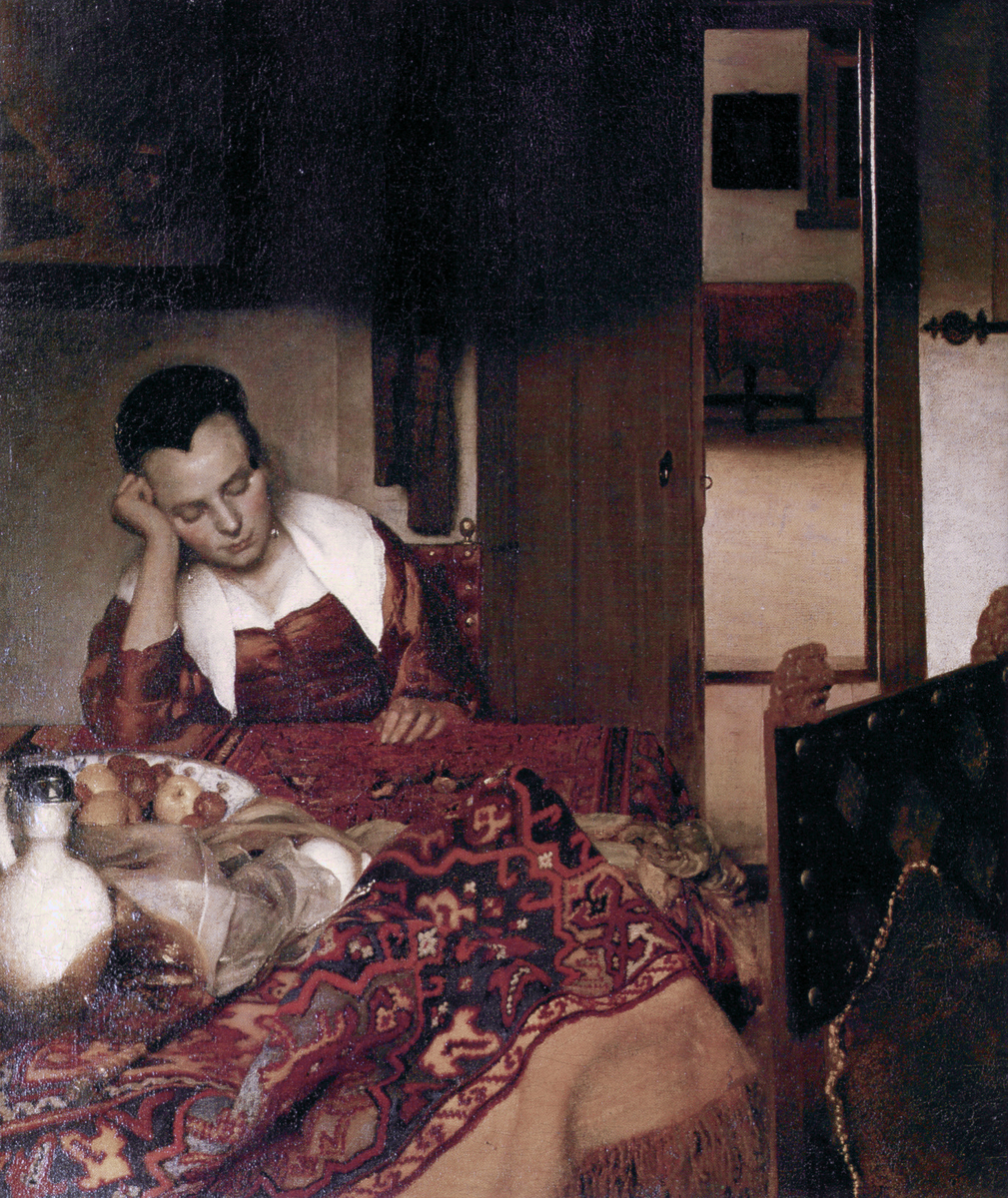 A maid asleep #artbots #vermeer