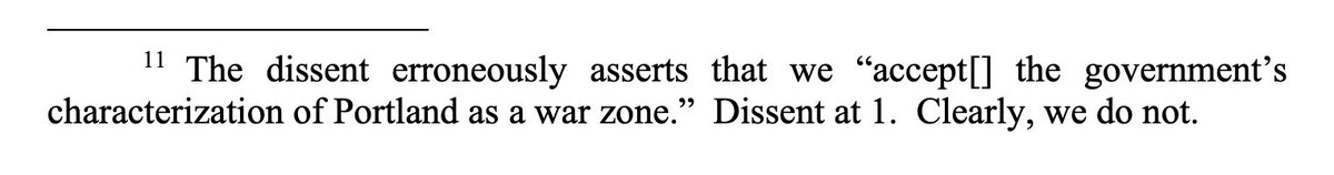 All three judges of the Ninth Circuit agree that Trump labeling Portland a "war zone" is complete nonsense.

The two Trump appointees on the panel just think it's fine to send in the warriors, anyway.

(Two Trump appointees in other courts found otherwise.)