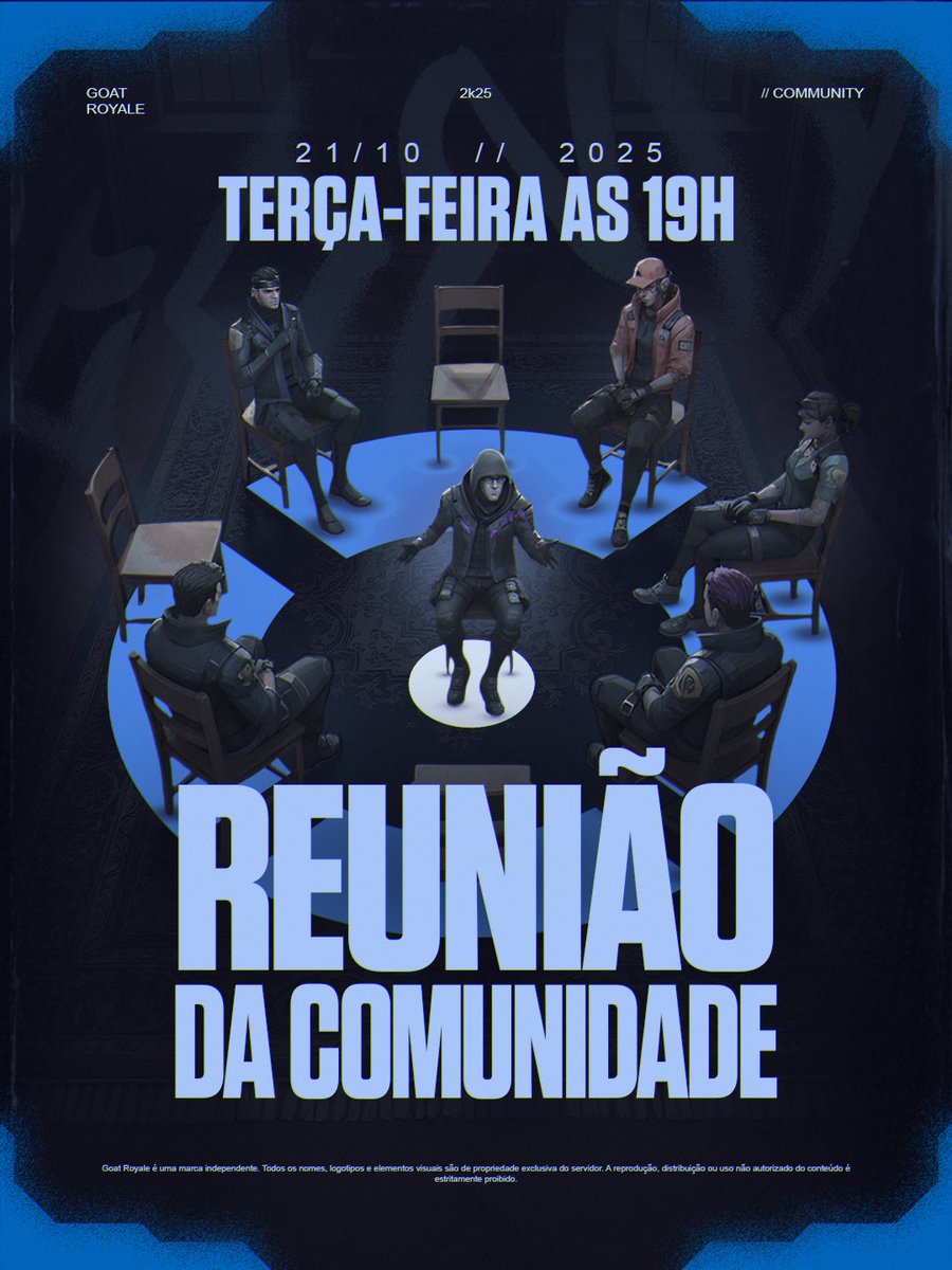 G0ATgg's tweet image. Precisamos nos reunir e conversar sobre o passado, o presente e o futuro do GOAT.

Amanhã, dia 21/10, às 19h (UTC-3), realizaremos uma reunião no nosso Discord para, primeiro, fazermos um IMPORTANTE anúncio e, posteriormente, planejarmos juntos os próximos passos da comunidade.