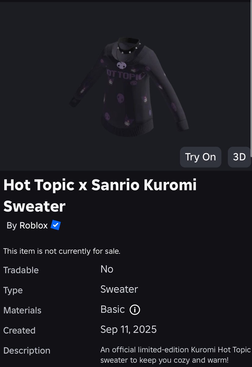 🎉 EXCLUSIVE HELLO KITTY KUROMI  CODE GIVEAWAY 🎉

‼️Requirements‼️

➕Follow <a href="/PurpleCorporat/">Purple Corporation</a> ➕
❤️Like &amp; Retweet🔄
👀Comment “Kuromi” and Subscribe to Purple Corporation on YouTube!👀

Ends in 3 days! 

#Roblox #Robloxgw #Robloxgiveaways #robloxtoy #robux #robuxgw #robloxdev