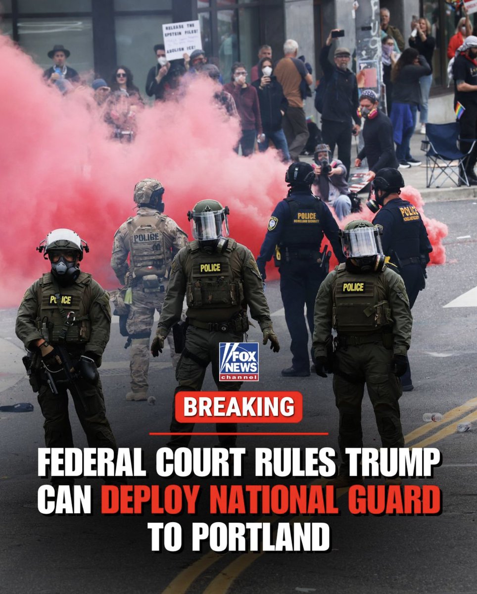 🚨BREAKING: The 9th Circuit just gave President Trump the green light to deploy the Oregon National Guard into Portland.

A major win for law and order — and a blow to those who let chaos rule the streets.