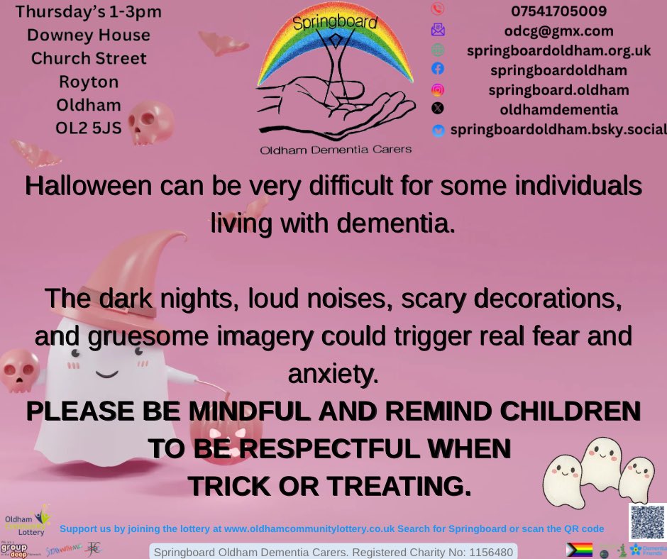 #OldhamHour a quick reminder that trick or treating can be scary for those living with dementia or elderly folks especially now the nights are darker so quickly.