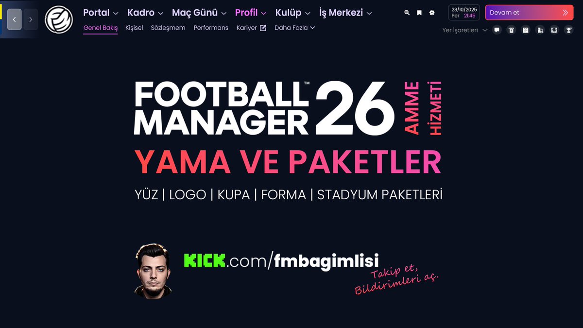 🚨 AMME HİZMETİ - FM26 YAMA VE PAKETLER

👉🏻 Kaydedin lazım olacak. Beğeni&amp;RT esirgenmez bu tweet'ten, ayıp edersiniz.

✅ Yüz Paketi: sortitoutsi.net/graphics/style…
· İndirdiğiniz dosyayı rar'dan çıkarın ve "faces" klasörünü "Belgelerim/Sports Interactive/Football Manager 26/graphics"